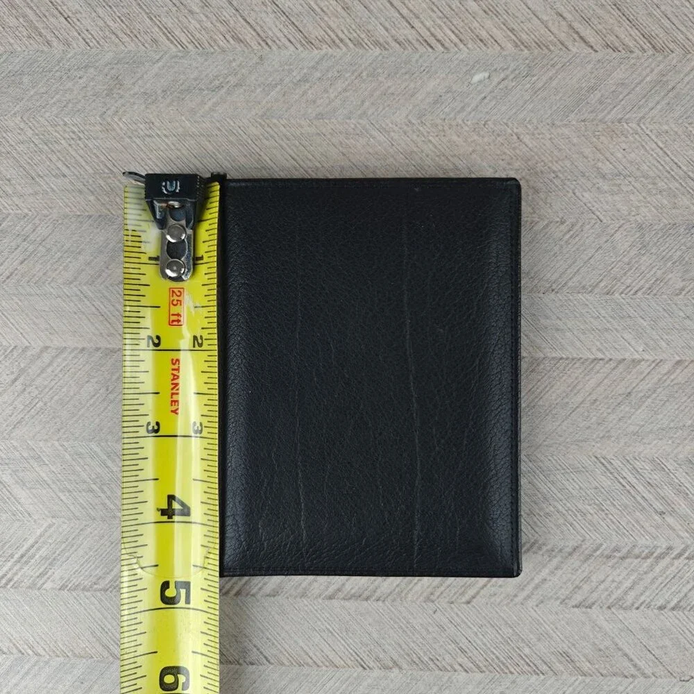 Vintage Beau Brummel Black Calfskin Leather Wallet With Gold Clip Card Organizer